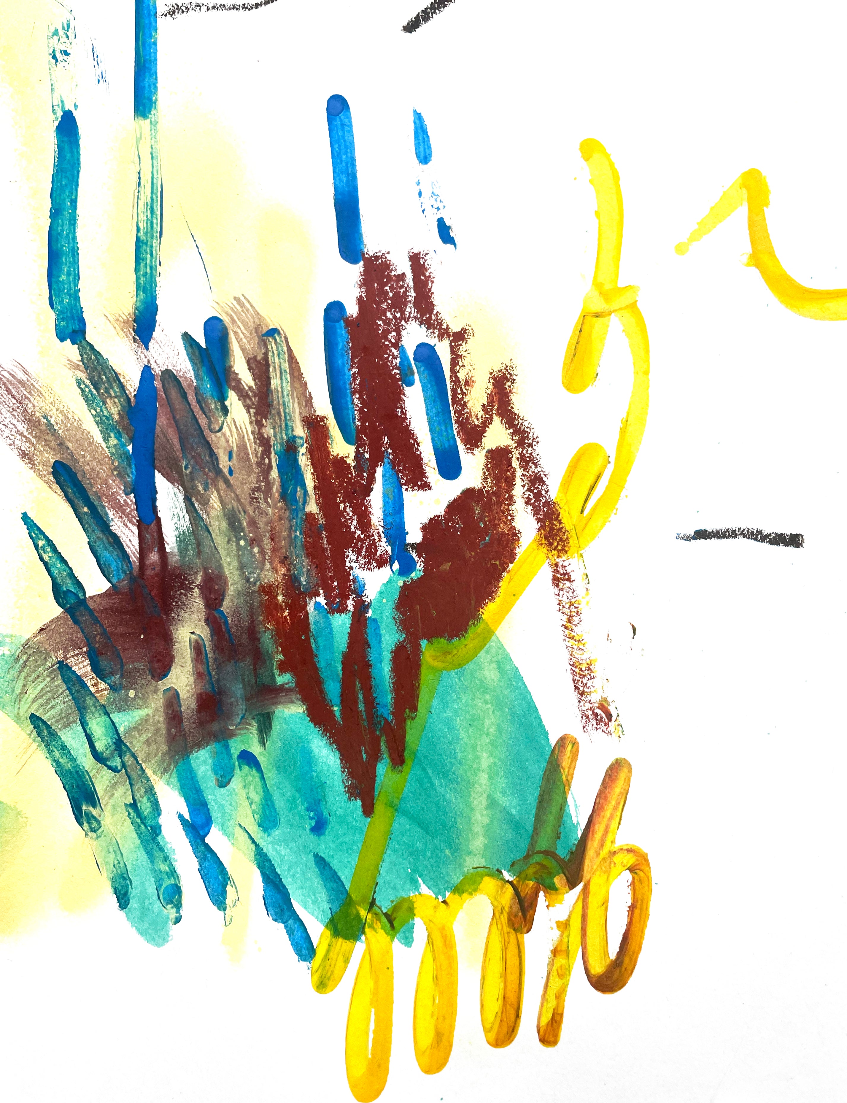 Abstract Composition SI2 – Expressive Mixed-Media Art on Paper 