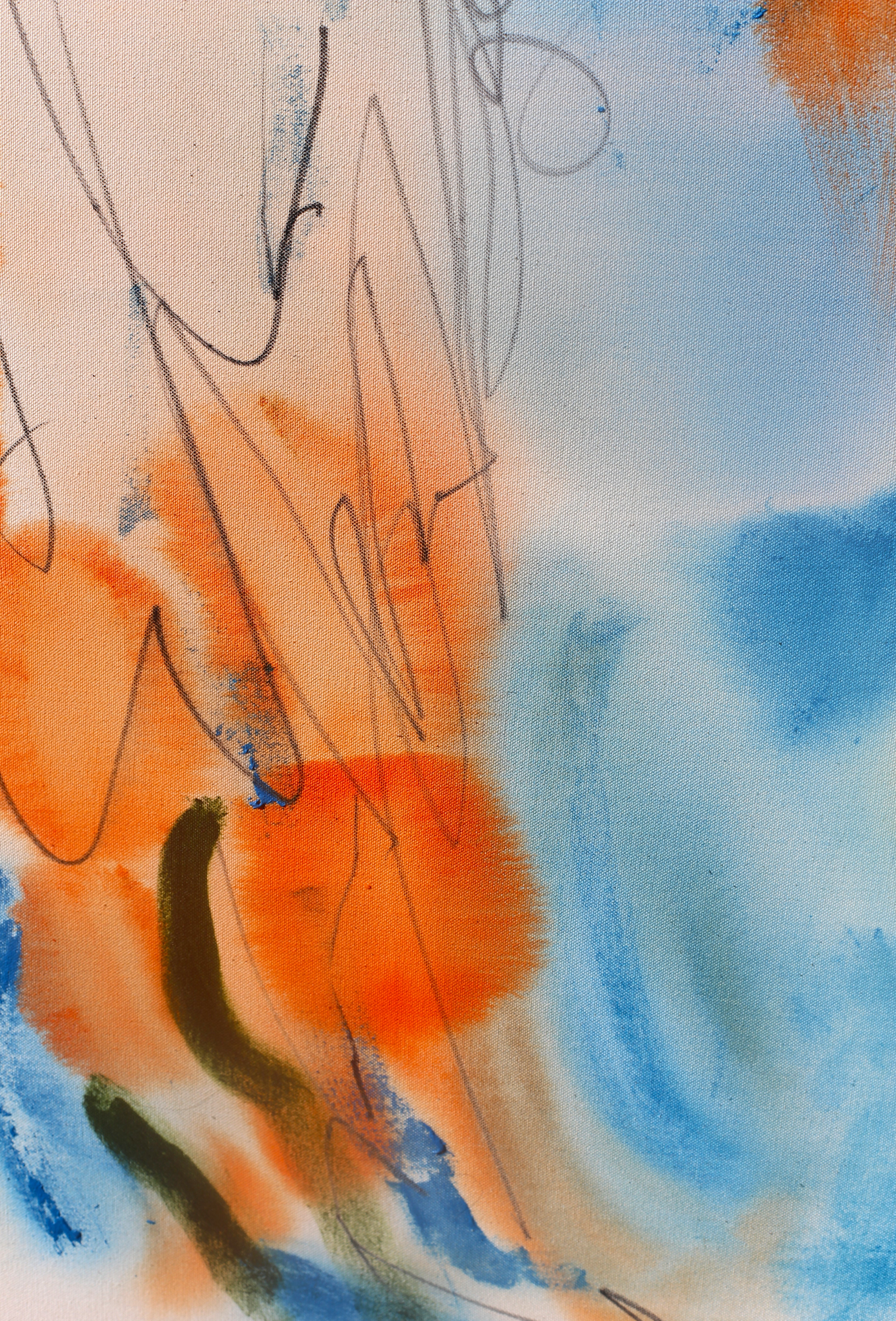 Where the Wind Paused – Delicate Contemporary Abstract Oil and Acrylic Painting image 5