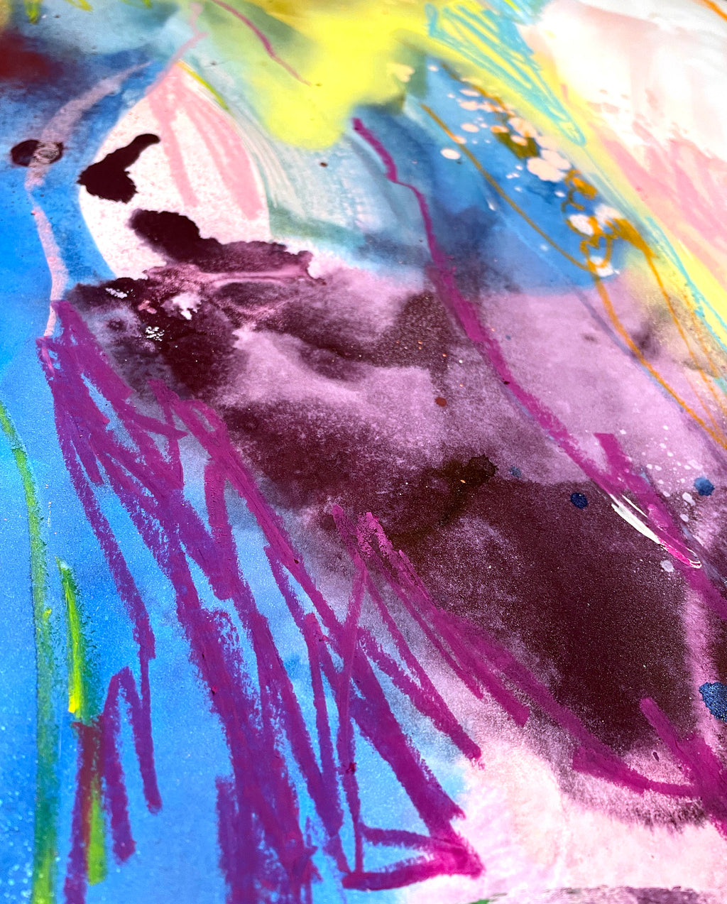 Abstract Painting N132 – Expressive and Colorful Mixed-Media Abstract Painting image 2