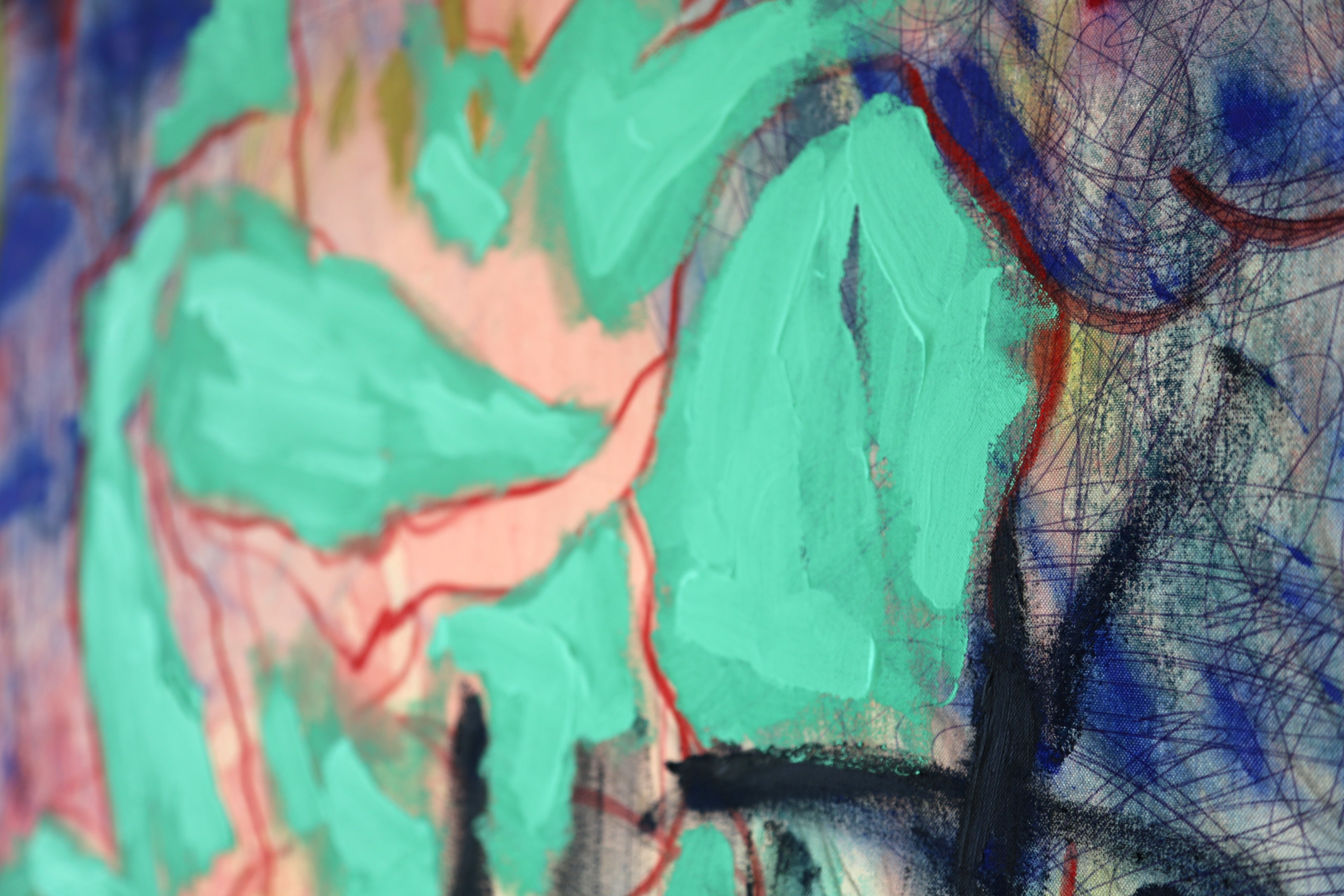 Through the Noise – Original Abstract Painting | Bold Mixed-Media Canvas Art image 3