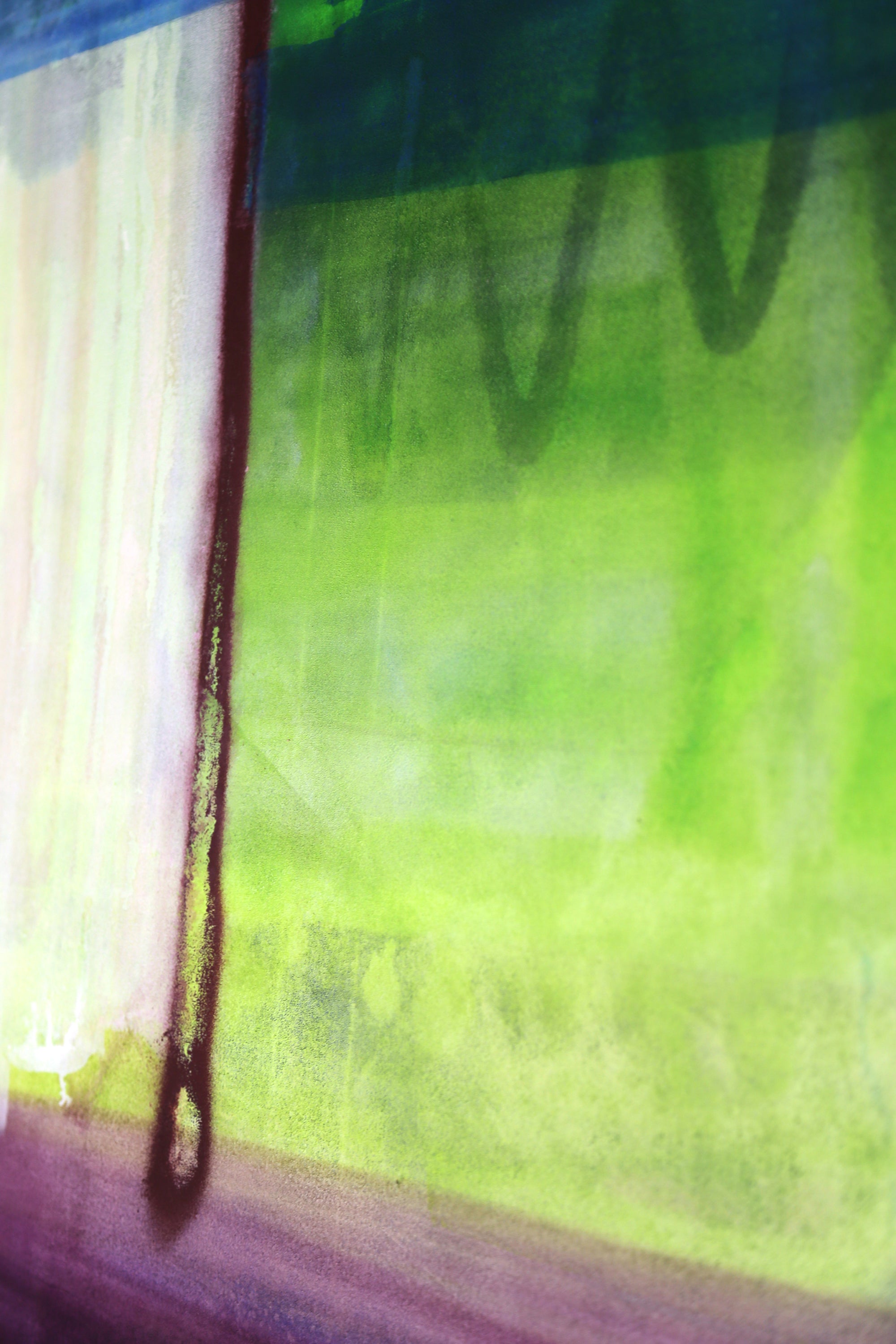 Green  with a blurred background