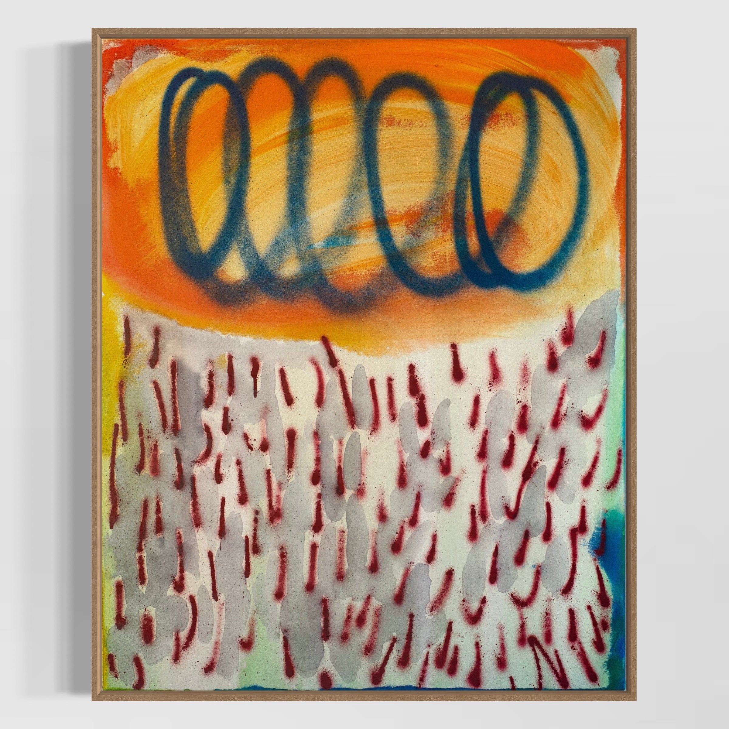 Cloudy With Occasional Rain – Expressive Abstract Painting, Dynamic Artwork image 0