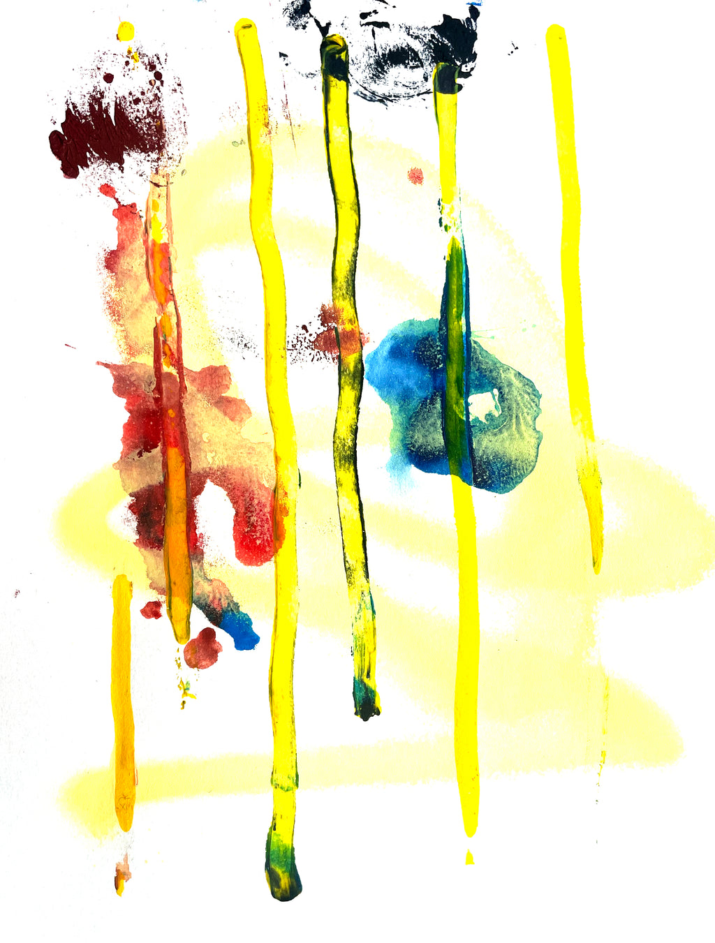Abstract Composition SI7 – Bold Mixed-Media Artwork on Paper image 1