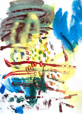 Abstract Composition SI5 – Dynamic Mixed-Media Artwork on Paper image 1