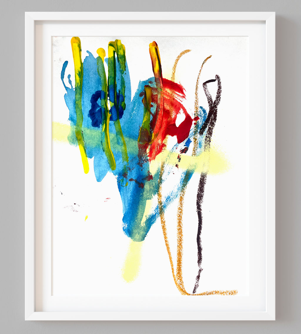 Abstract Composition SI8 – Expressive Mixed-Media Artwork on Paper image 0
