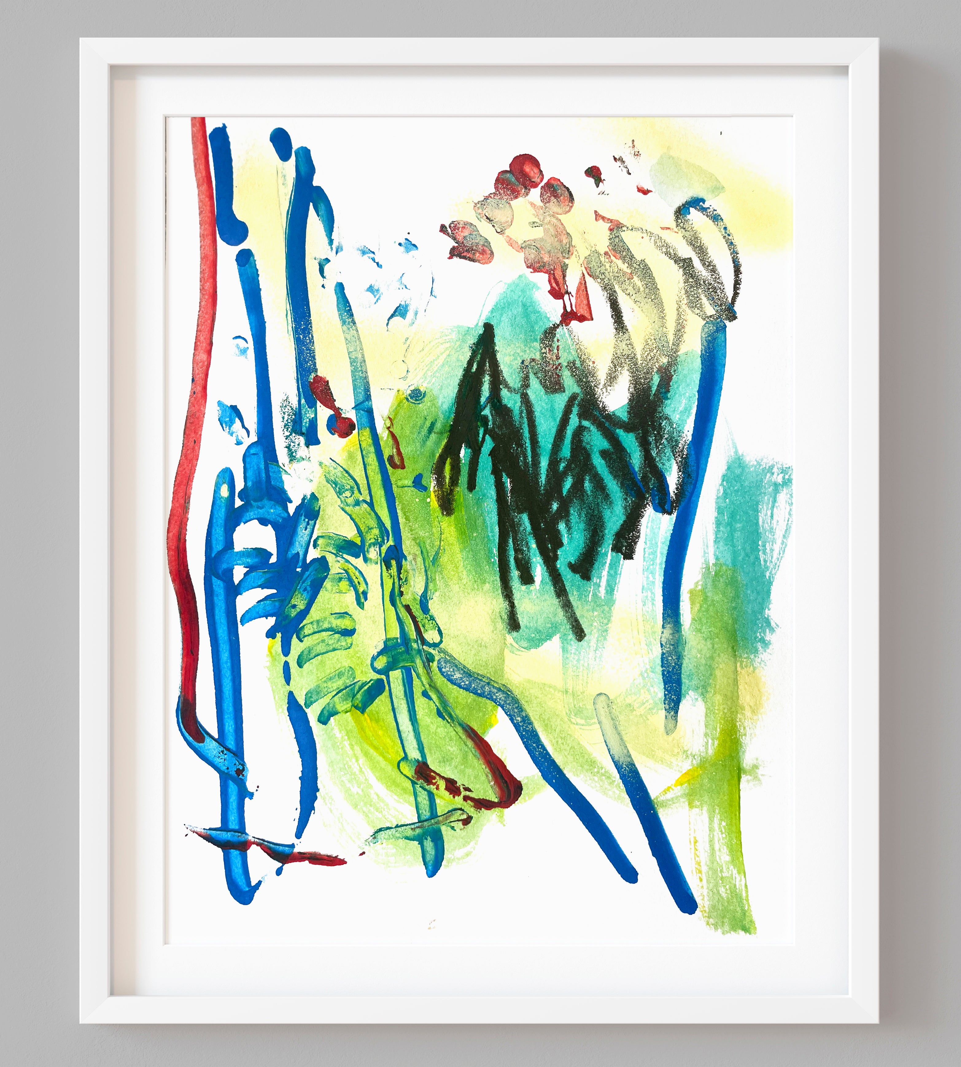 Abstract Composition SI6 – Expressive Mixed-Media Art on Paper image 0