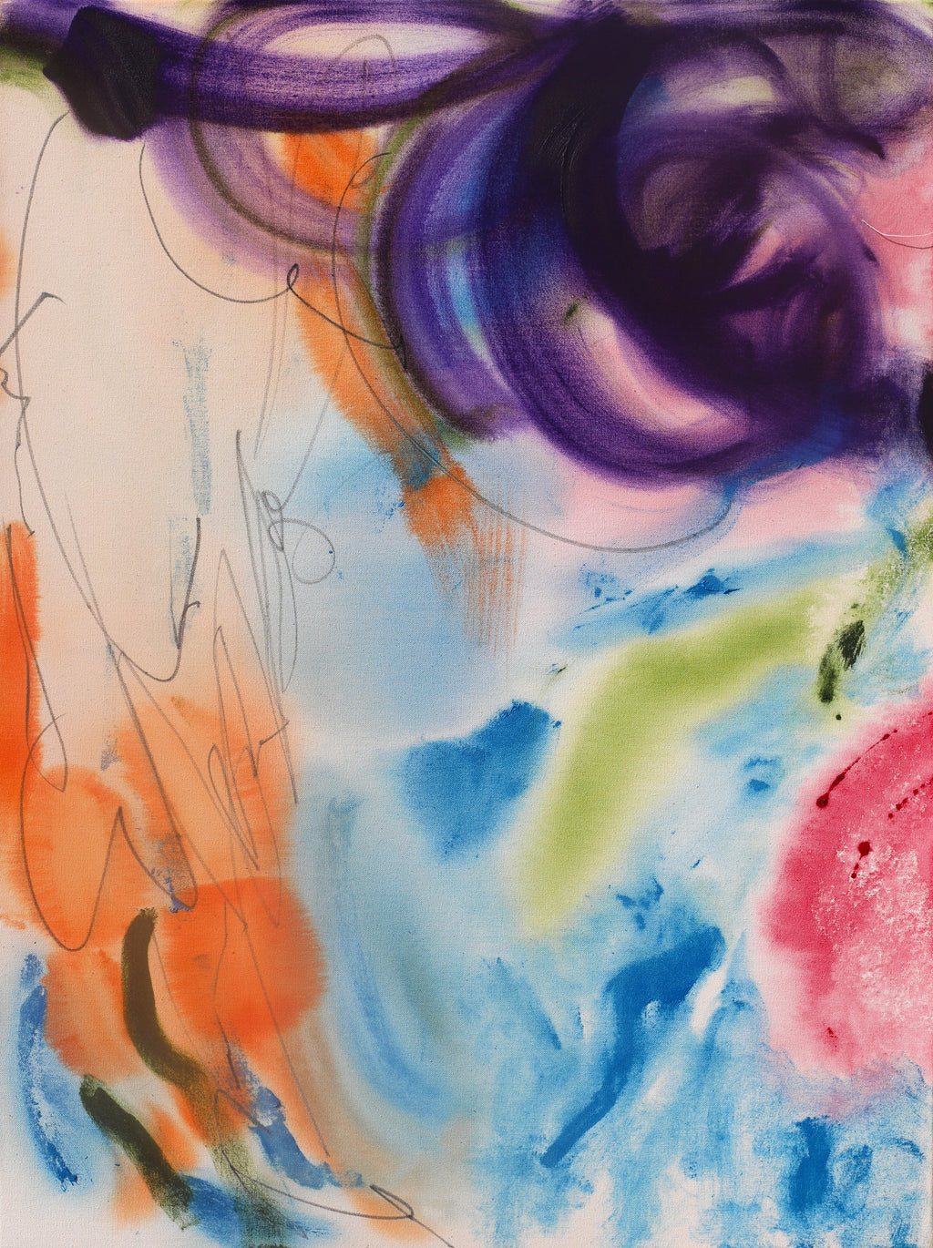 Abstract artwork with vibrant colors on a white background