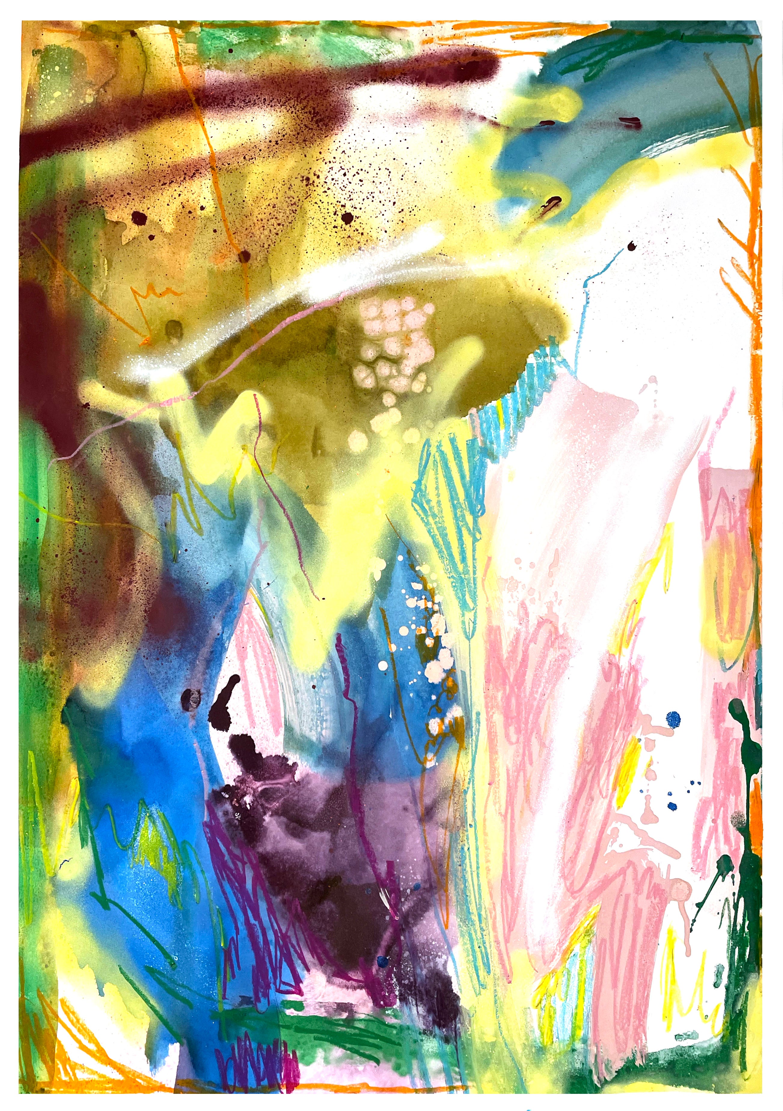 Abstract Painting N132 – Expressive and Colorful Mixed-Media Abstract Painting image 1