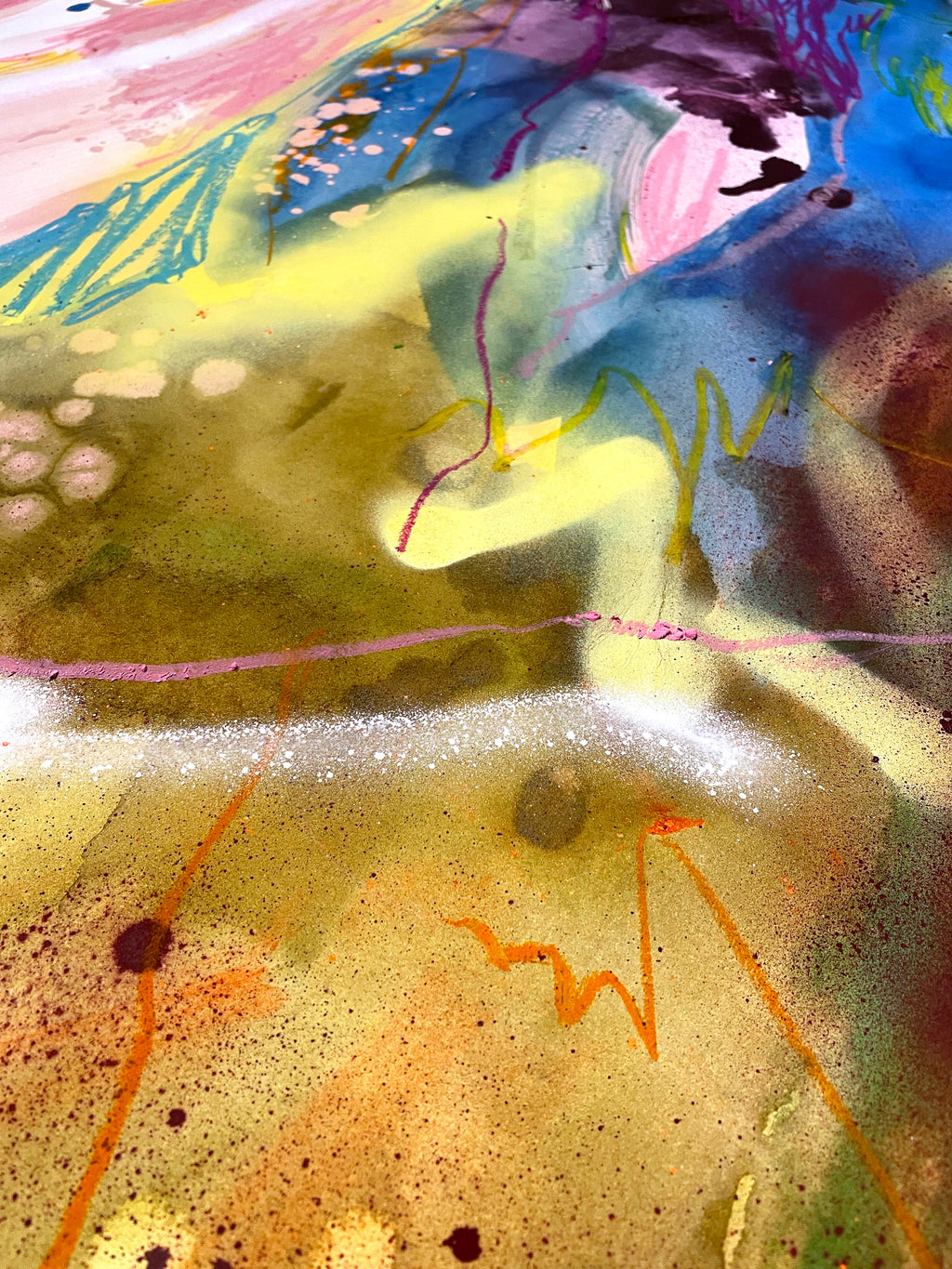 Abstract Painting N132 – Expressive and Colorful Mixed-Media Abstract Painting image 3