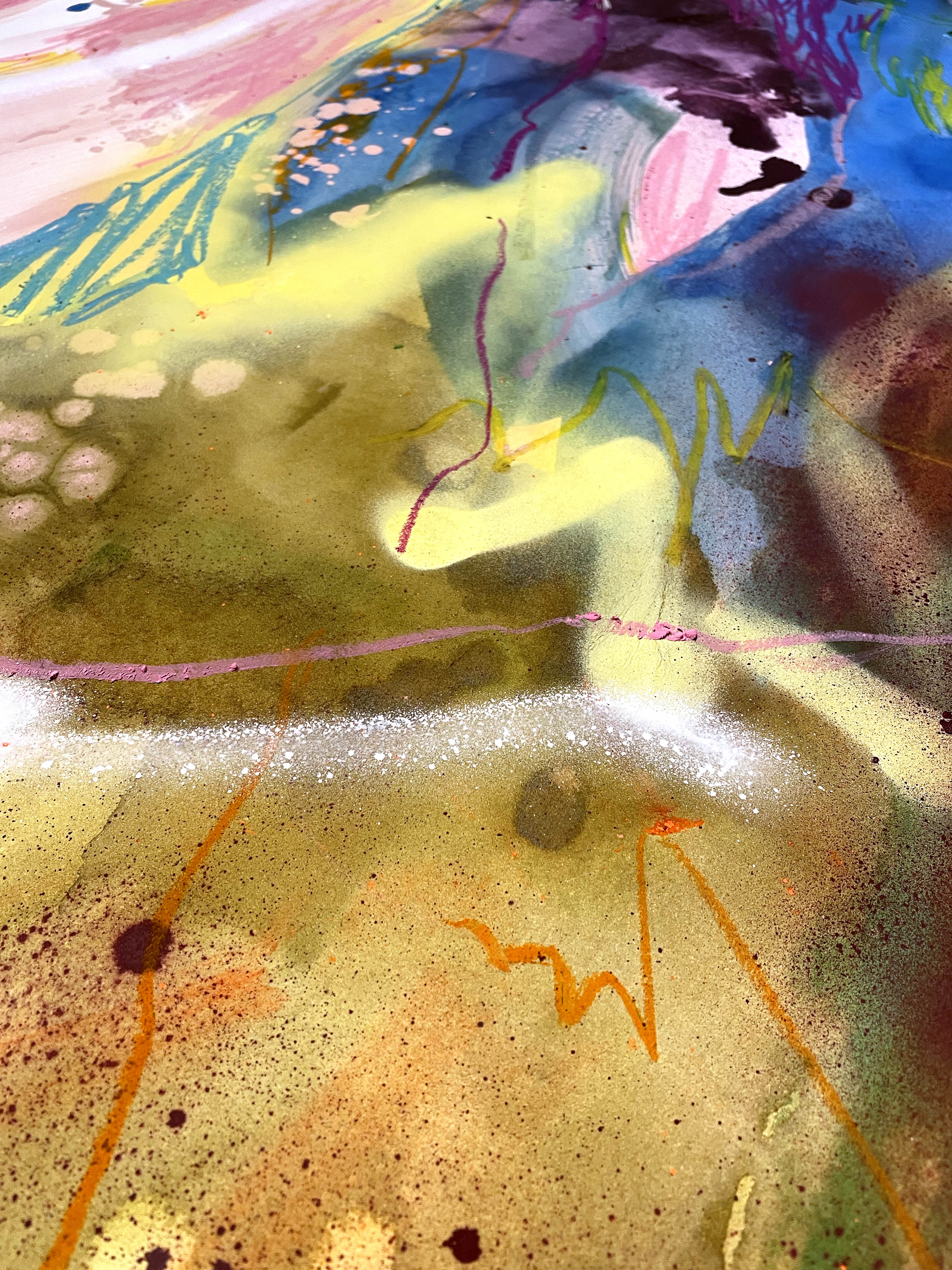 Abstract Painting N132 – Expressive and Colorful Mixed-Media Abstract Painting image 3