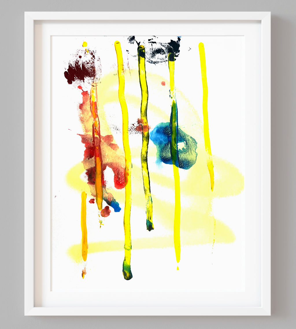 Abstract Composition SI7 – Bold Mixed-Media Artwork on Paper image 0
