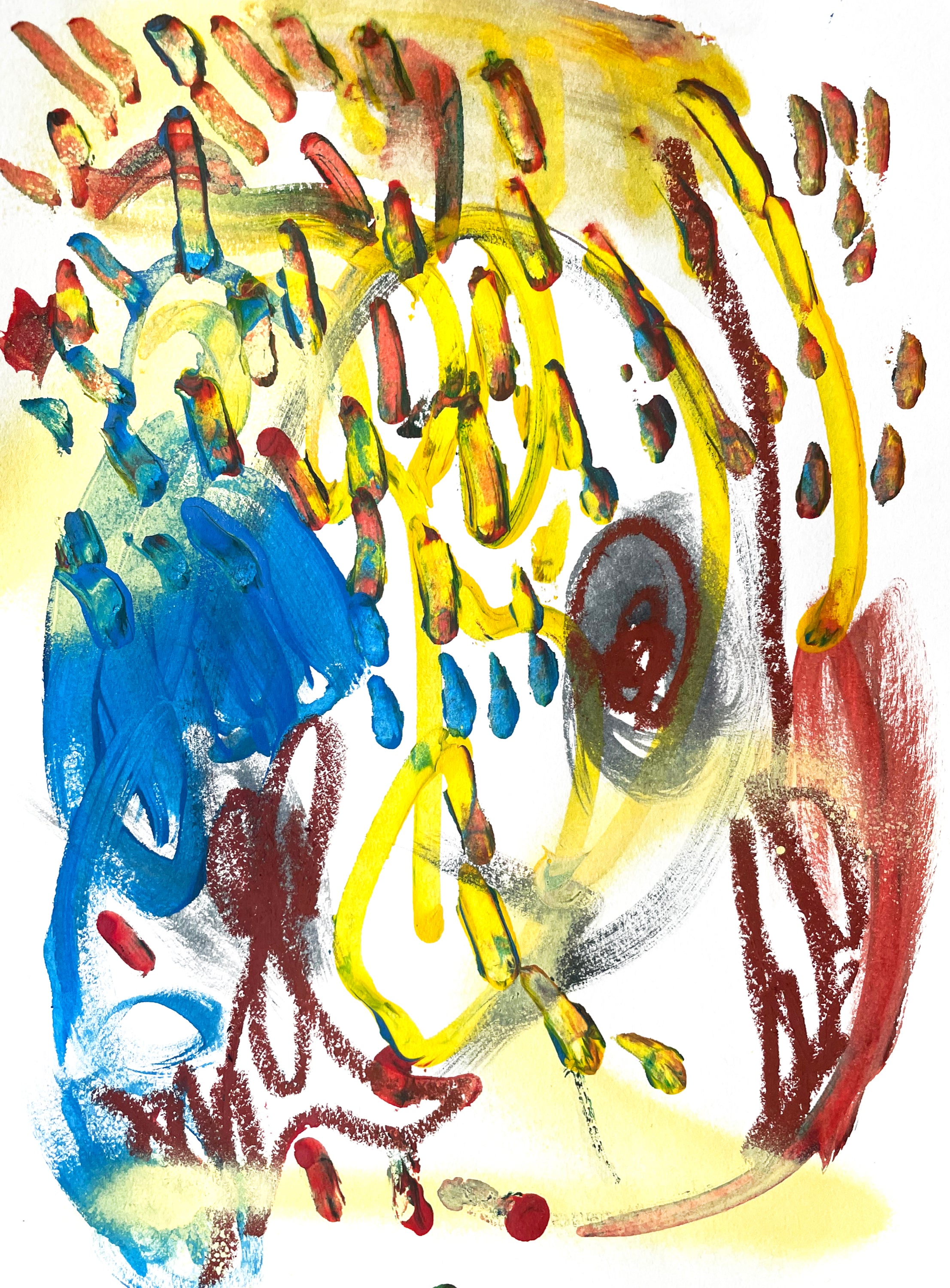 Abstract Composition SI4 – Expressive Mixed-Media Artwork on Paper image 1