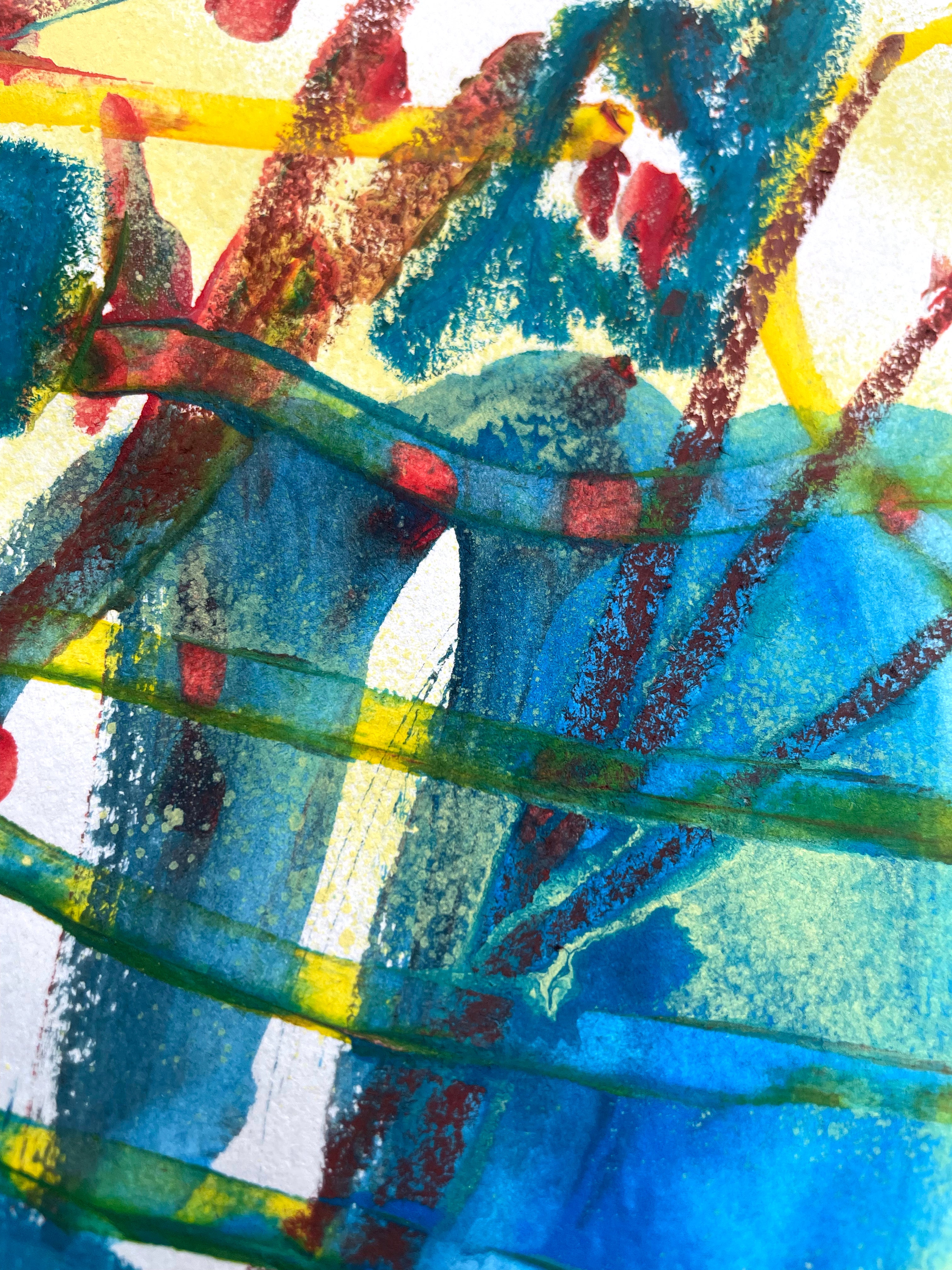 Abstract Composition SI1 – Expressive Mixed-Media Painting on Paper details