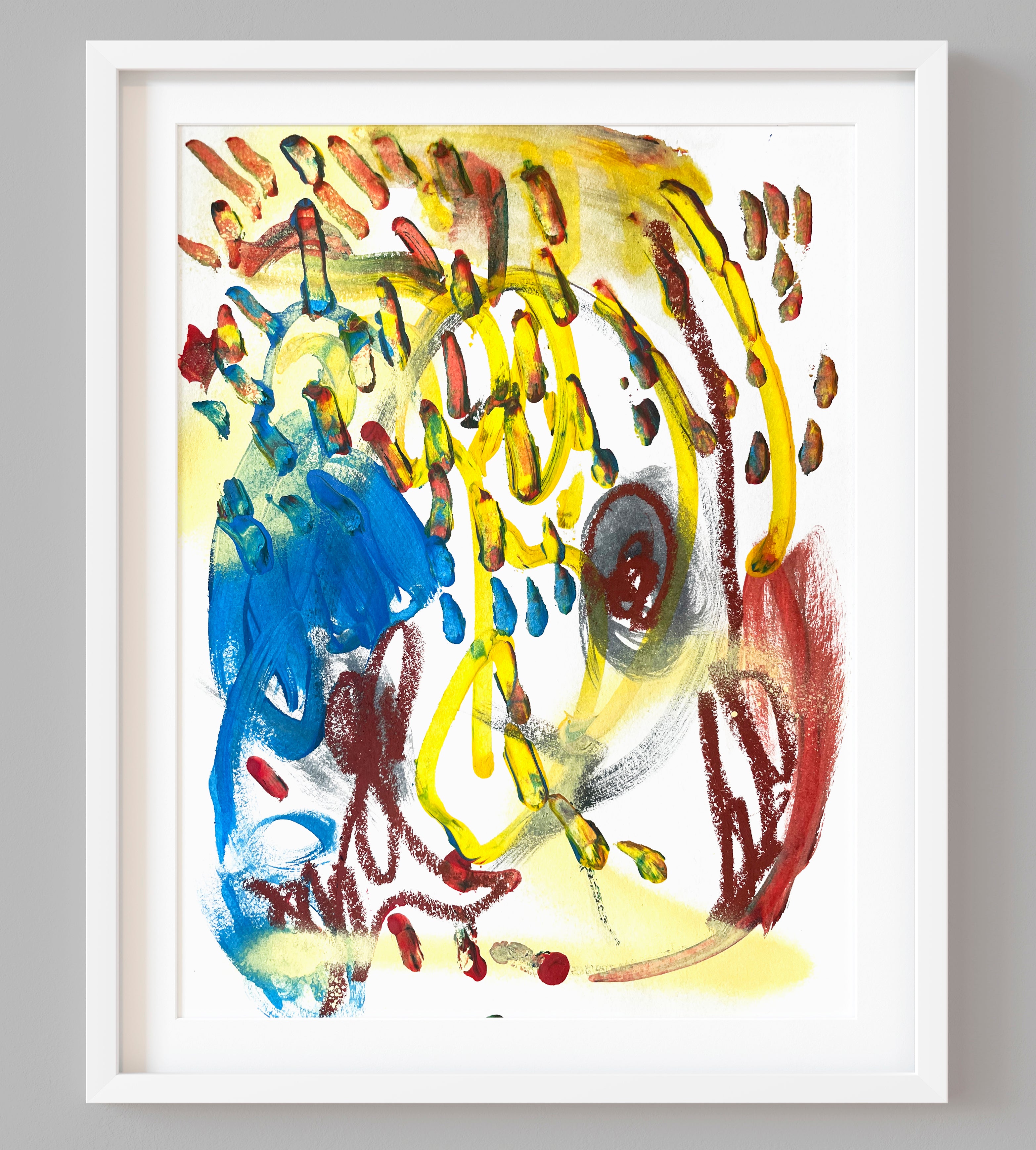 Abstract Composition SI4 – Expressive Mixed-Media Artwork on Paper image 0
