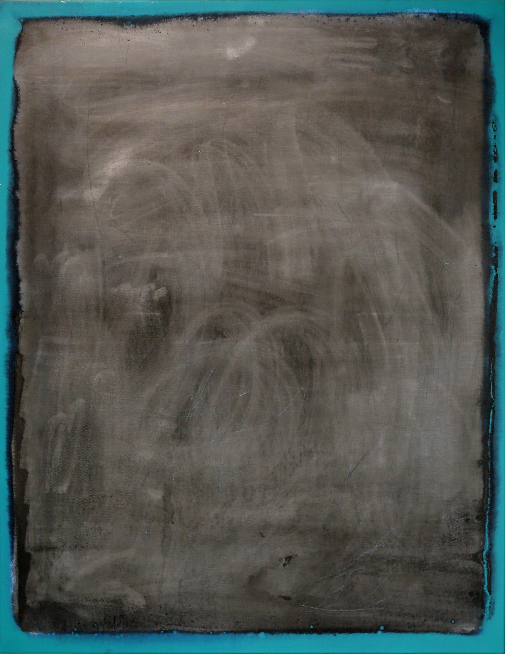 Black and white abstract drawing on a blue background