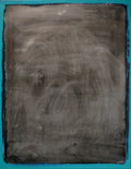 Black and white abstract drawing on a blue background