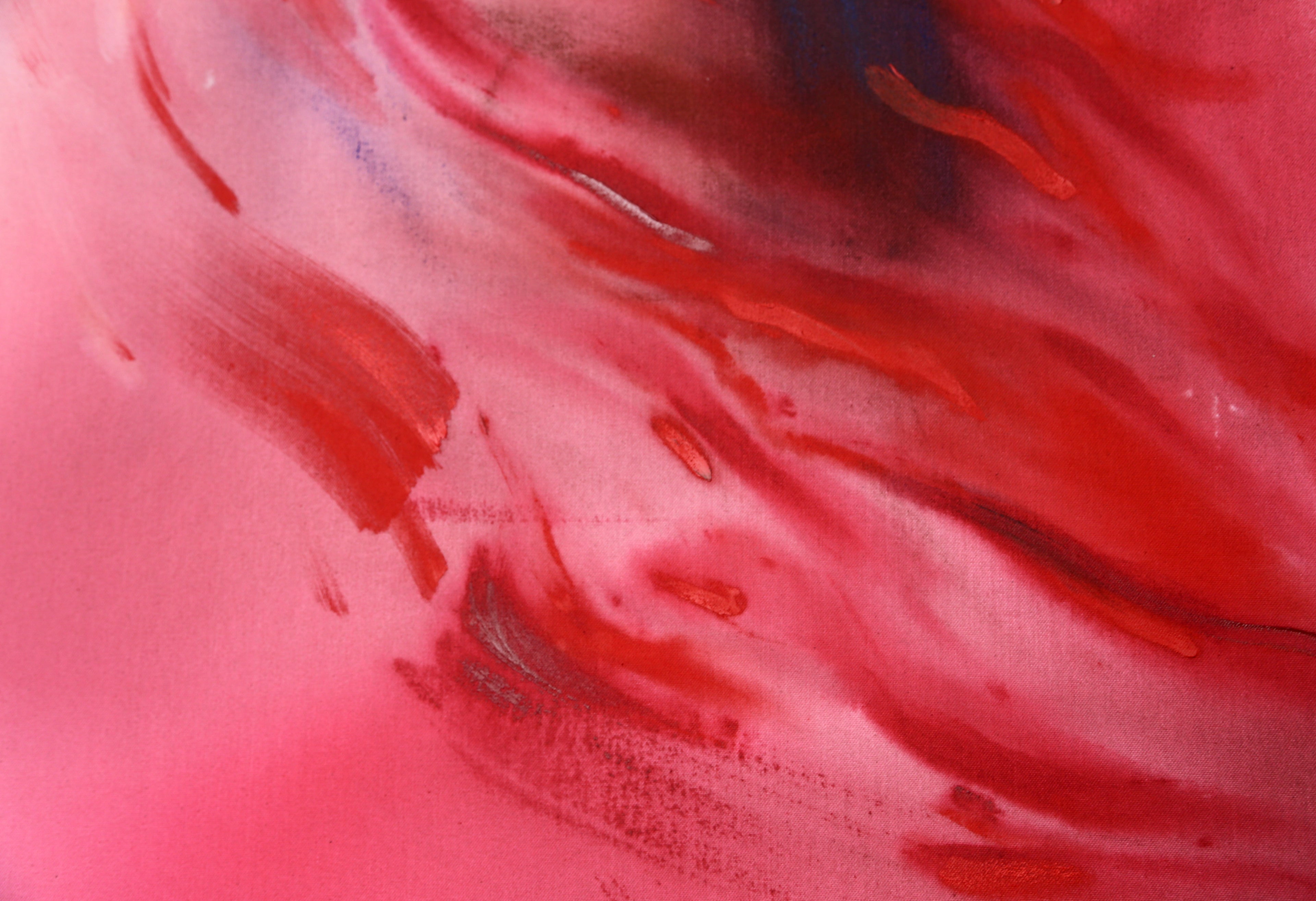 Abstract art with red and pink brush strokes