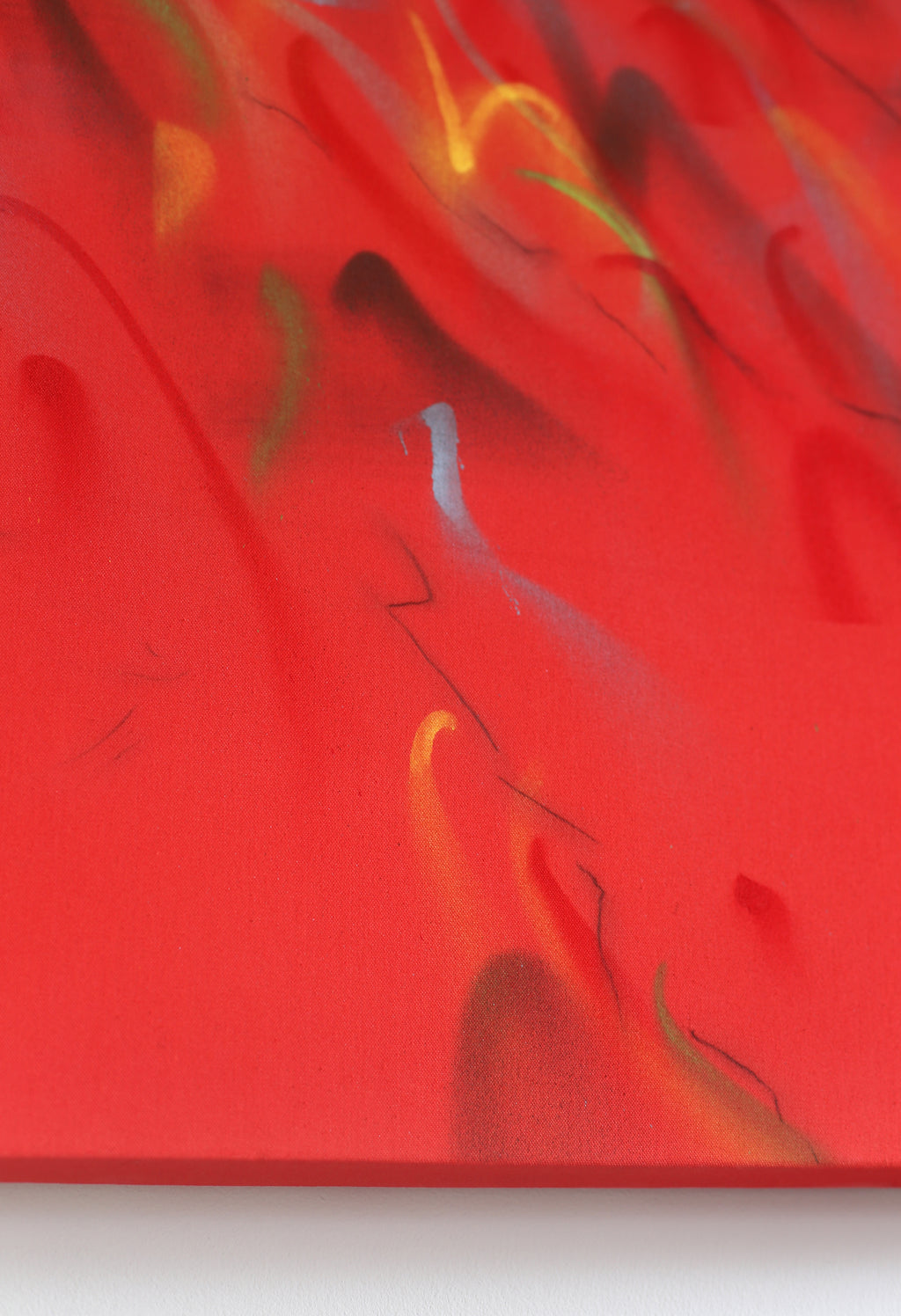Ember Notes – Abstract Spray Painting | Vivid Contemporary Red Canvas Art image 4