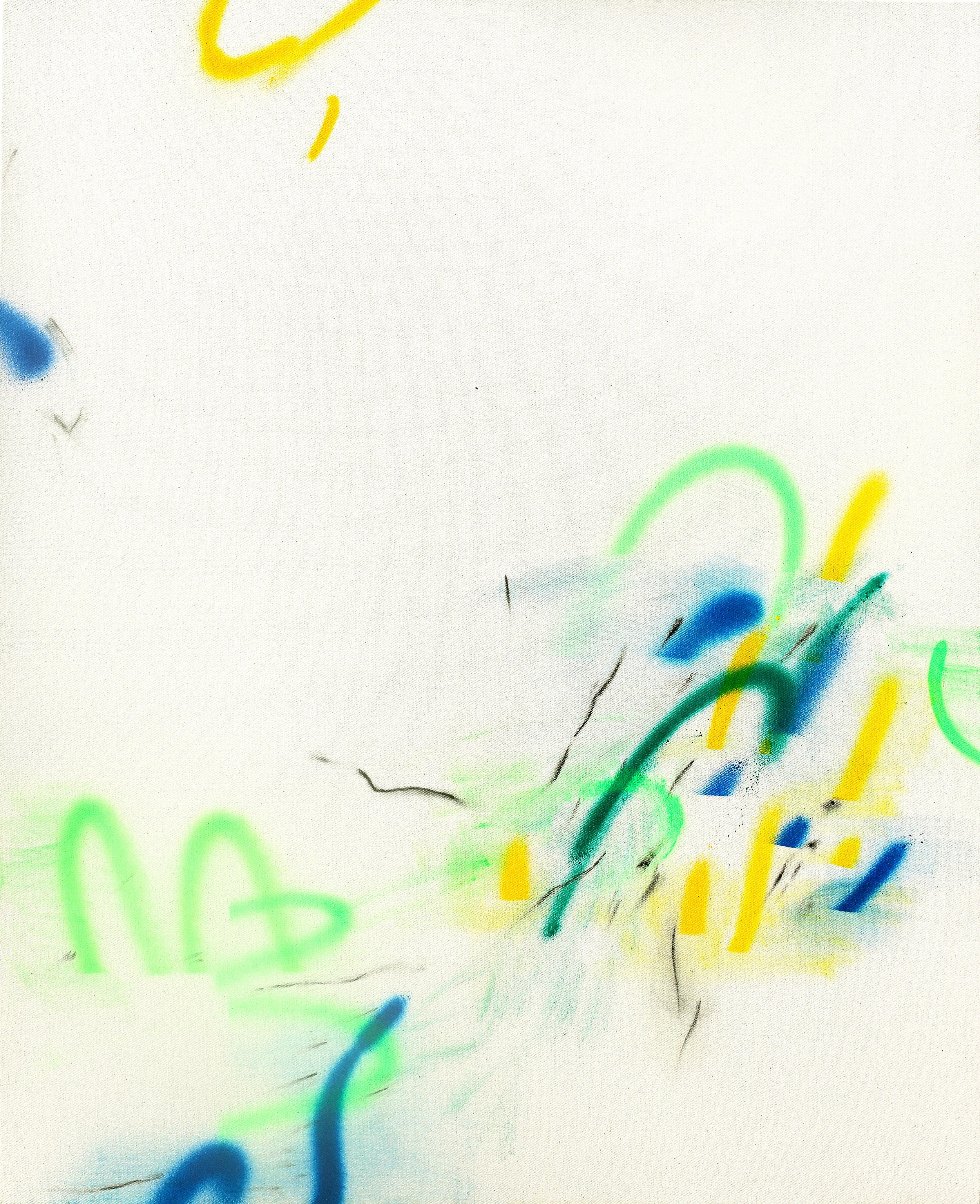 Abstract art with colorful brush strokes on a white background