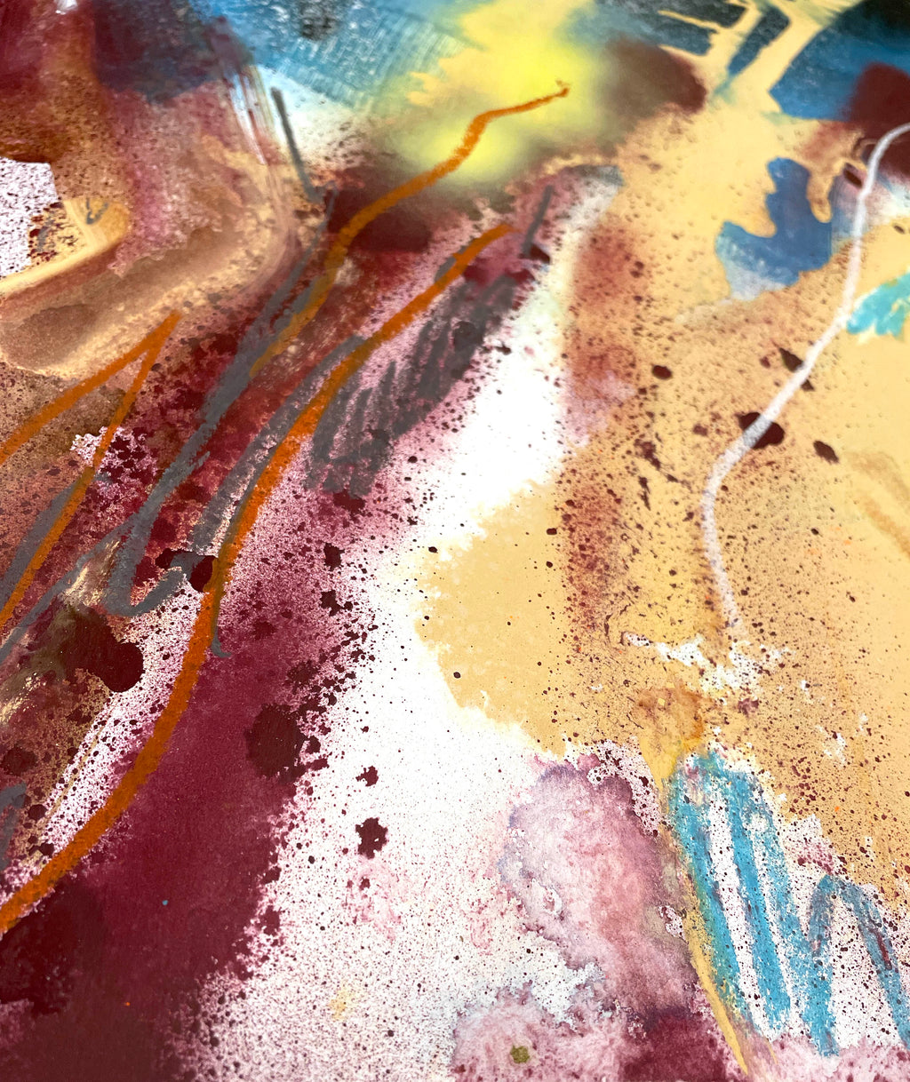 Abstract Painting N131 – Expressive Mixed-Media Artwork on Paper image 3