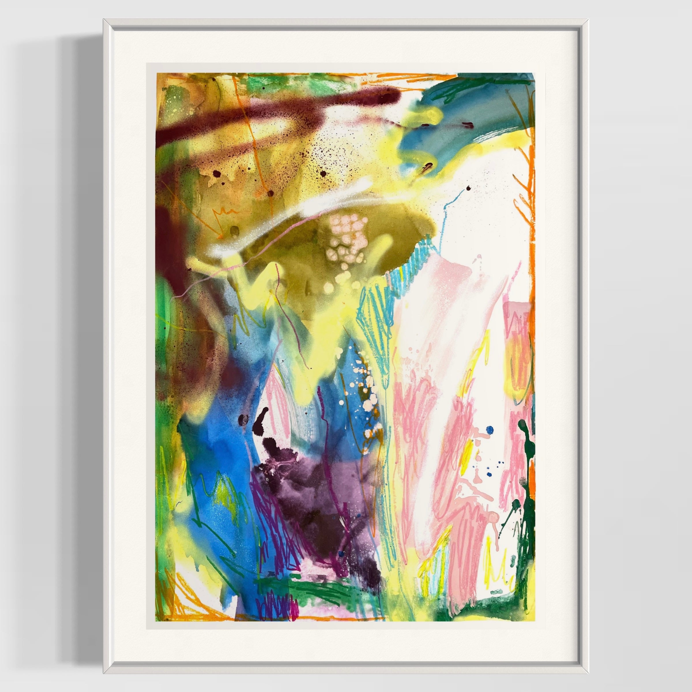 Abstract Painting N132 – Expressive and Colorful Mixed-Media Abstract Painting image 0